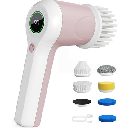 Cordless Electric Spin Scrubber, 6 Brush Heads
