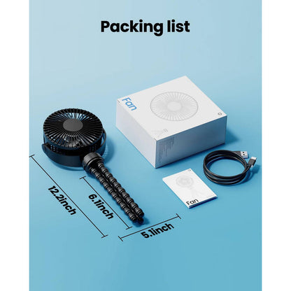 Portable Baby Stroller Fan, USB-C Rechargeable Clip