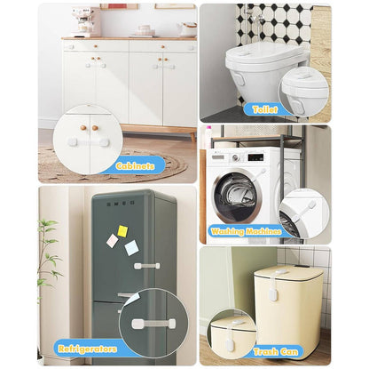 10-Pack Baby Proof Cabinet Locks & Safety Latches