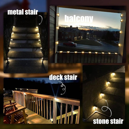 16 Pack Outdoor Solar Deck Lights, Warm White