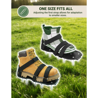 Lawn Aerator Shoes with Hook and Loop Straps