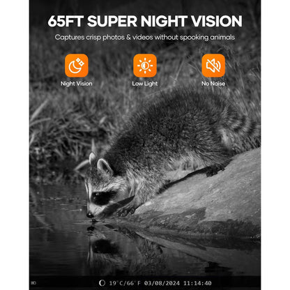 WiFi Solar Trail Camera, 48MP Night Vision