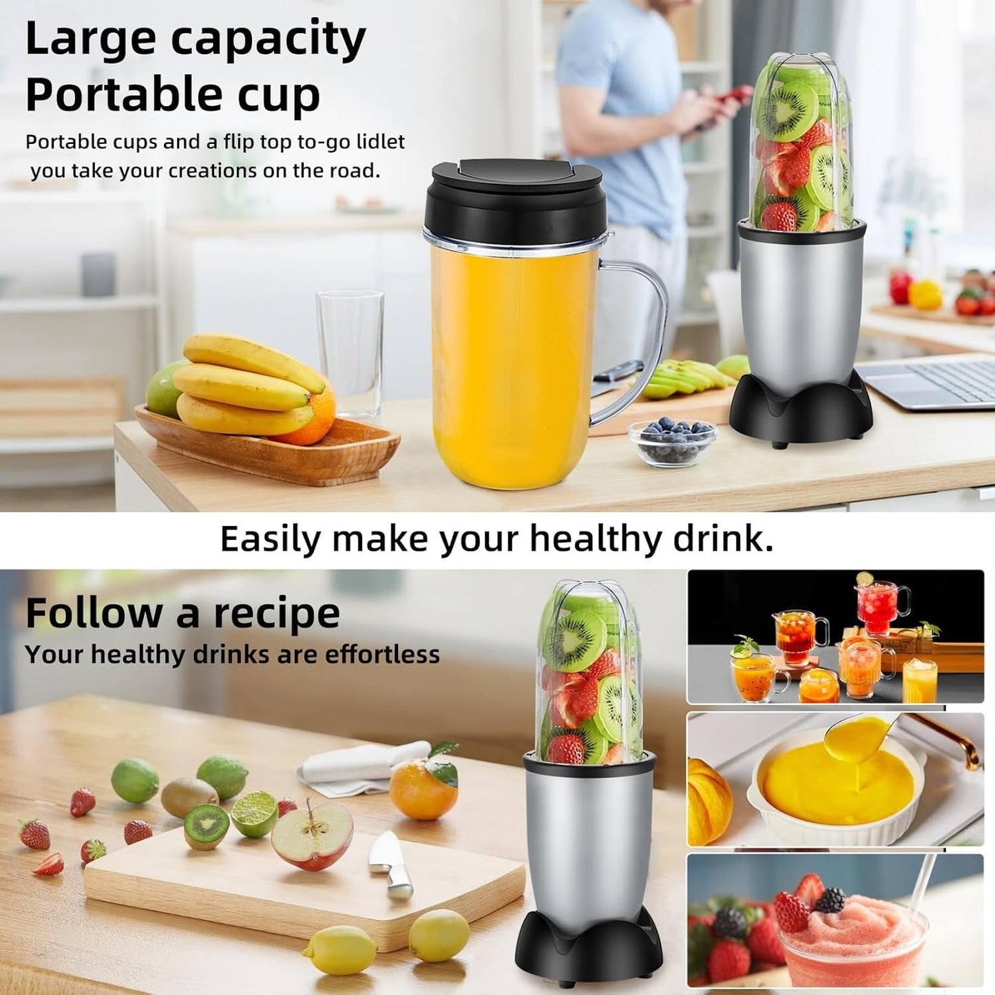 Small Bullet Blender 11 Piece Set, Single Serve