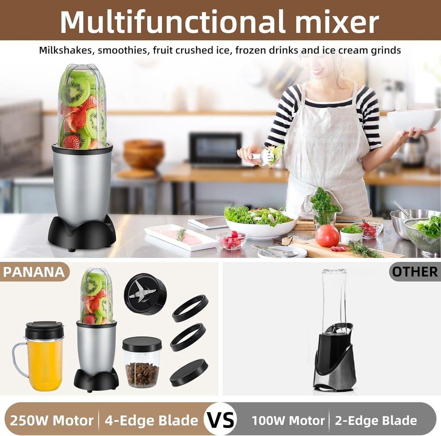 Small Bullet Blender 11 Piece Set, Single Serve