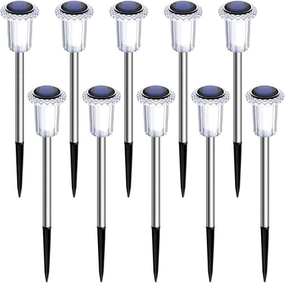 Solar Outdoor Pathway Lights, 10 Pack Waterproof