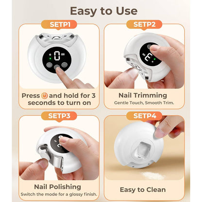 Electric Nail Clippers with LED Light, Rechargeable