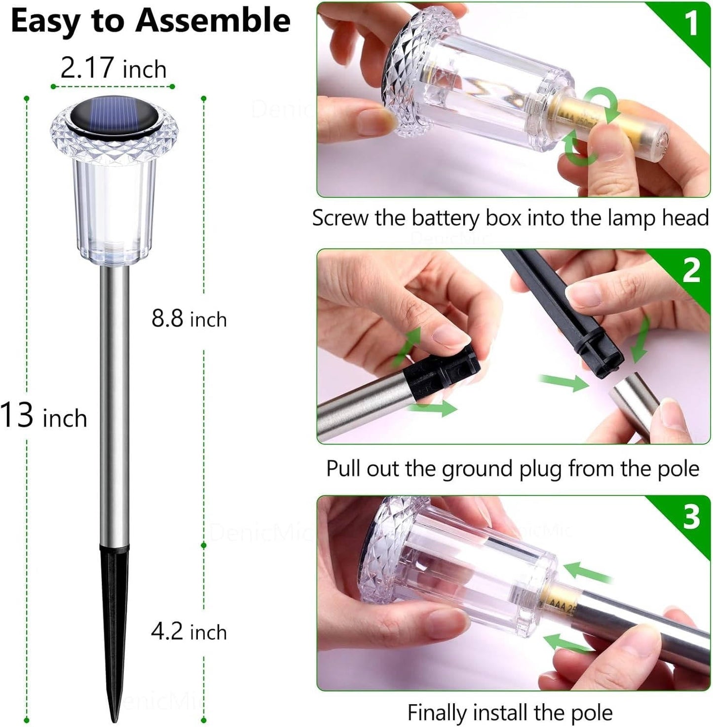 Solar Outdoor Pathway Lights, 10 Pack Waterproof