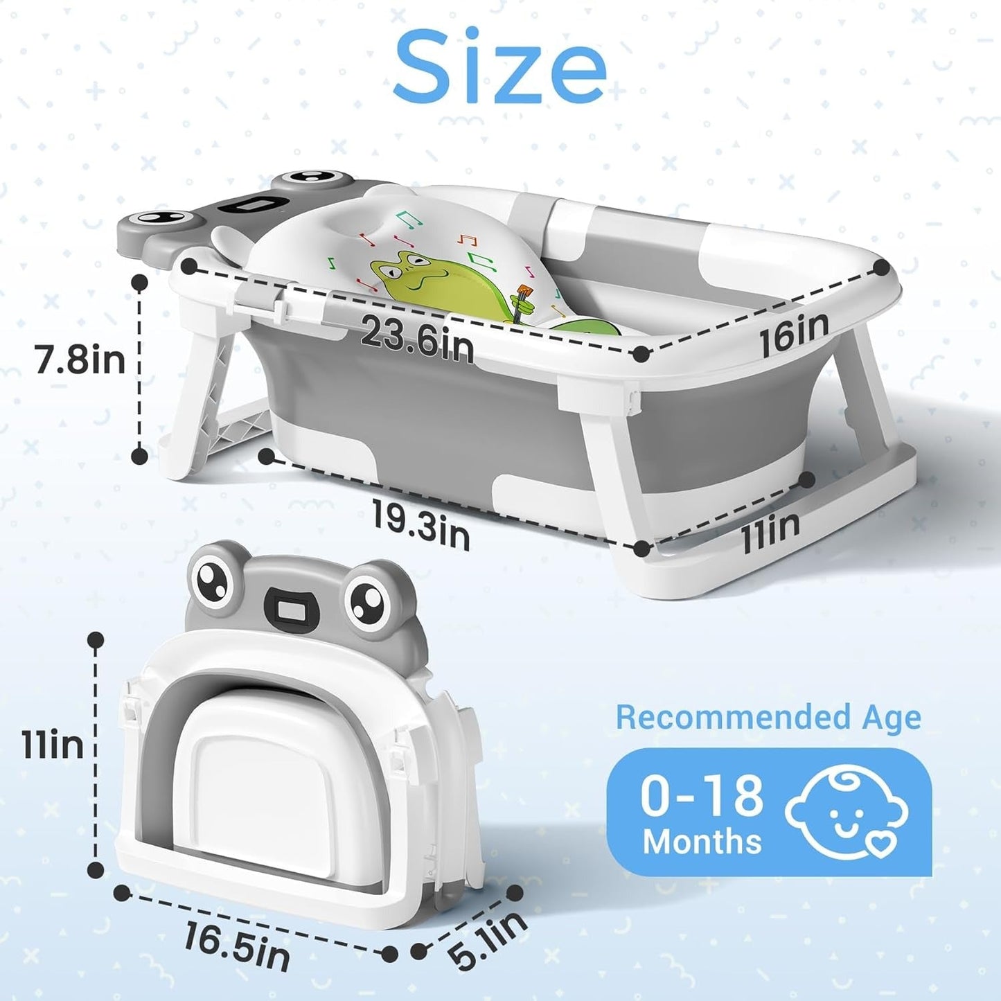 Collapsible Baby Bathtub with Thermometer