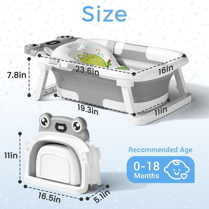 Collapsible Baby Bathtub with Thermometer