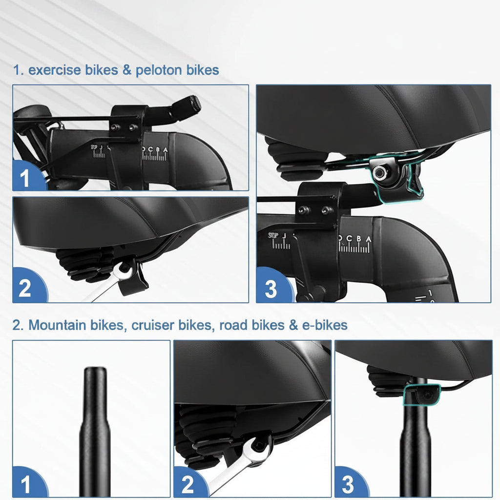 Noseless Wide Comfort Bike Seat Cushion