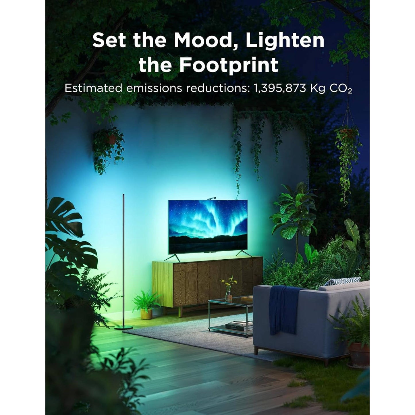 Smart LED Corner Floor Lamp, 1000lm (Alexa & Matter)