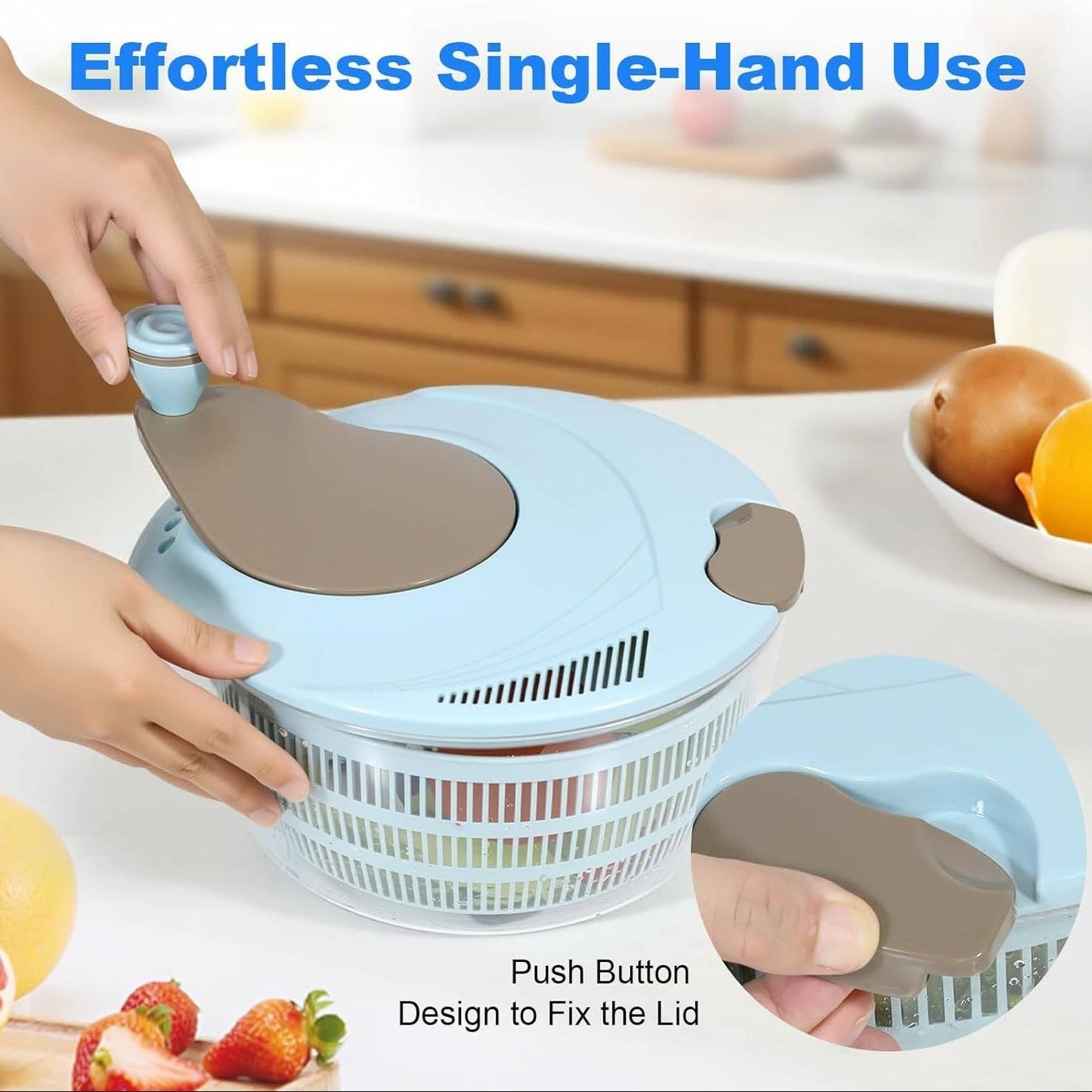 Salad Spinner, 4.24 Qt with Double Drainage