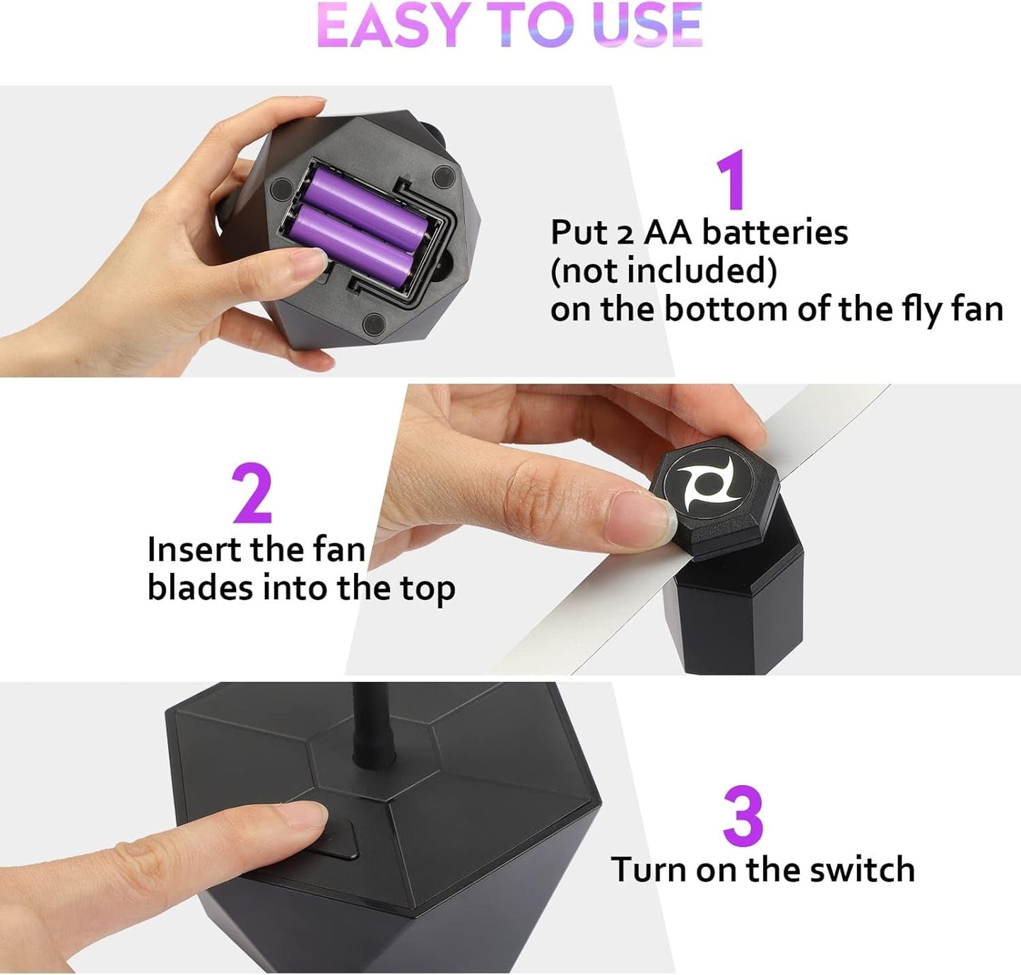 4 Pack Fly Fans for Tables, Indoor and Outdoor