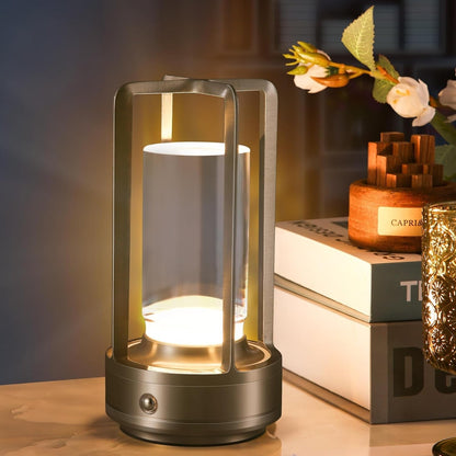 Crystal Lantern Table Lamp, Touch Dimmer & Waterproof
