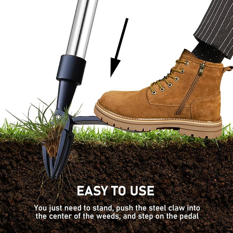 Stand-Up Weed Puller Tool with Long Handle
