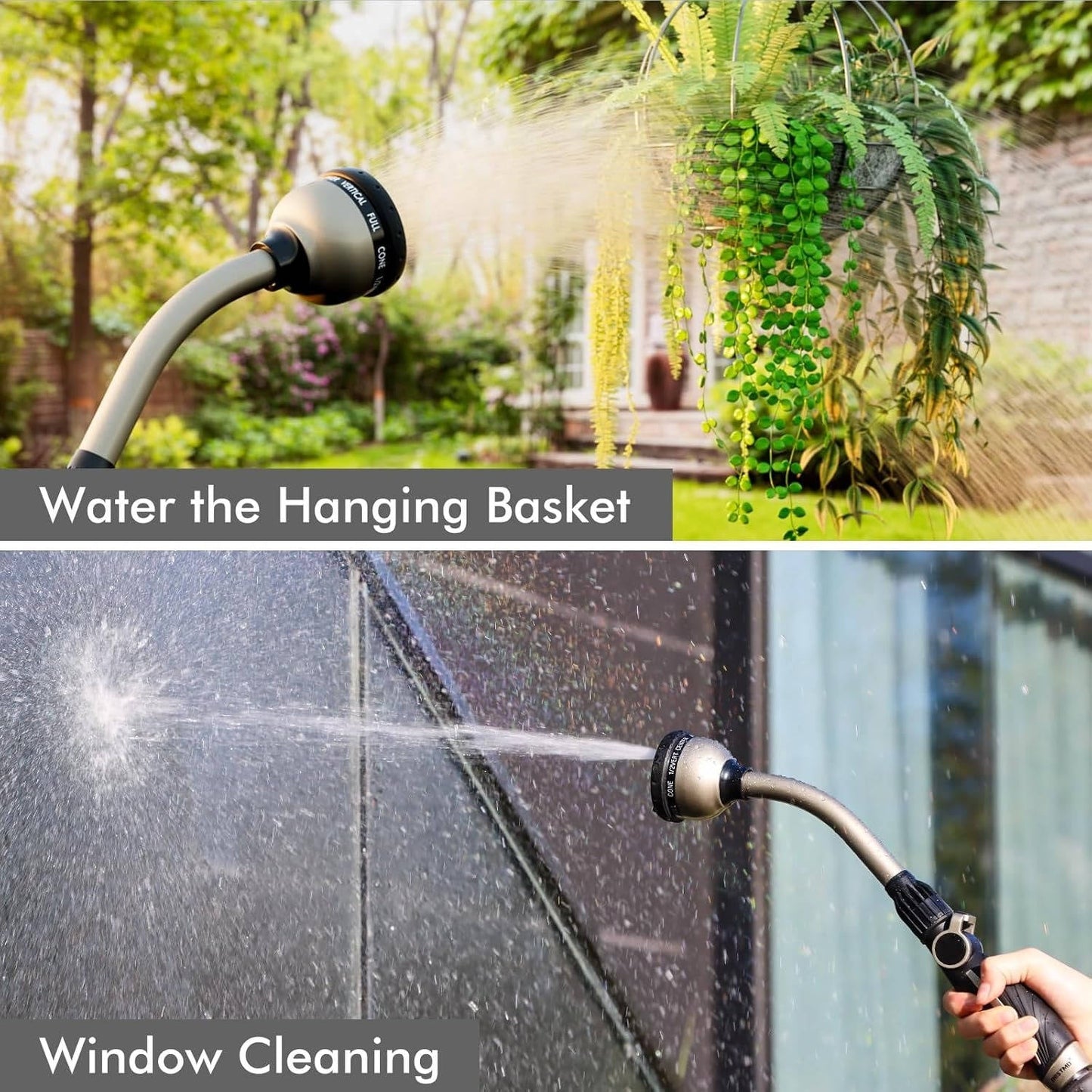 Metal Garden Watering Wand, 15 Inch, 10 Patterns