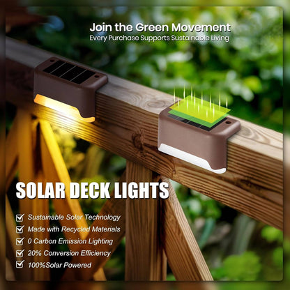 16 Pack Outdoor Solar Deck Lights, Warm White