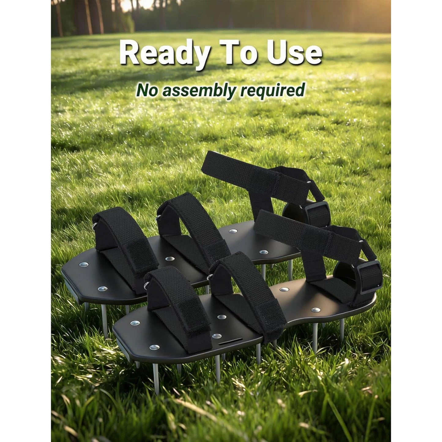 Lawn Aerator Shoes with Hook and Loop Straps