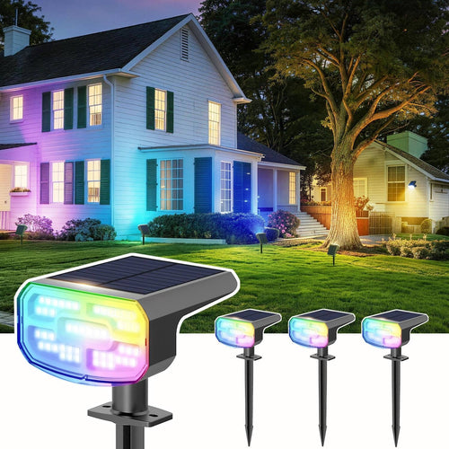 Solar Spot Lights Outdoor, 4 Pack IP65
