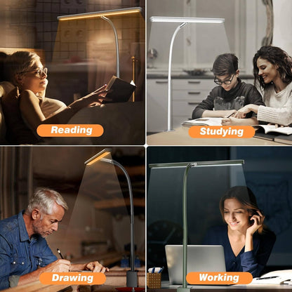 LED Desk Lamp, Eye-Friendly Dimmable Gooseneck