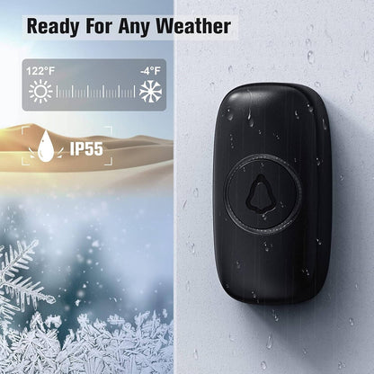 Wireless Doorbell, 1000ft Range, 58 Chimes, Waterproof