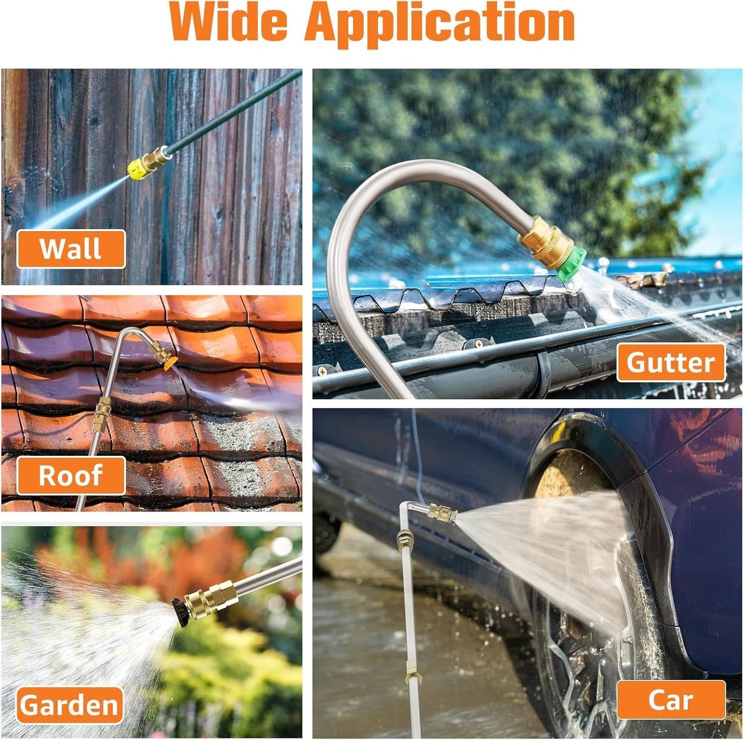 Telescoping High-Pressure Power Washer Extension Wand