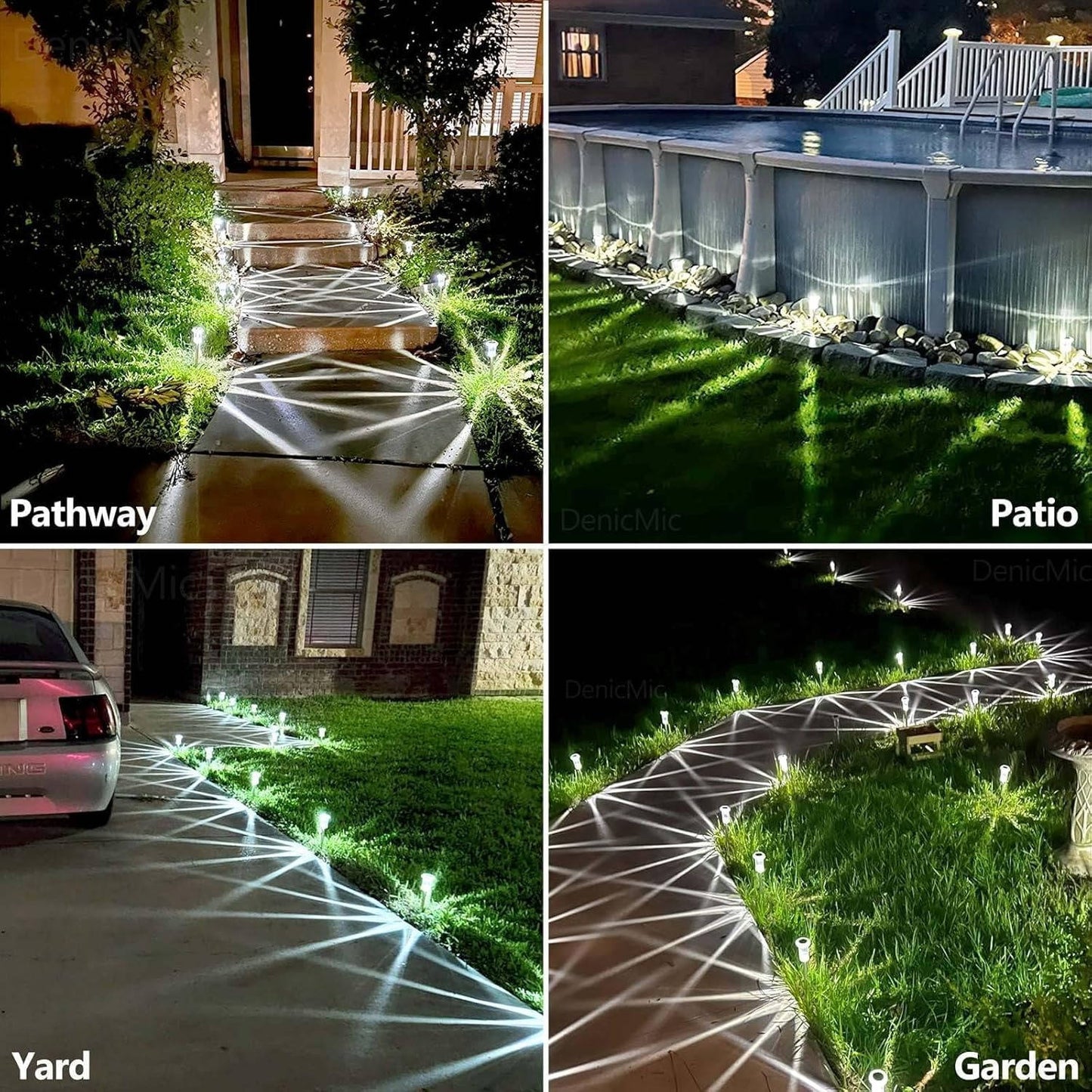 Solar Outdoor Pathway Lights, 10 Pack Waterproof