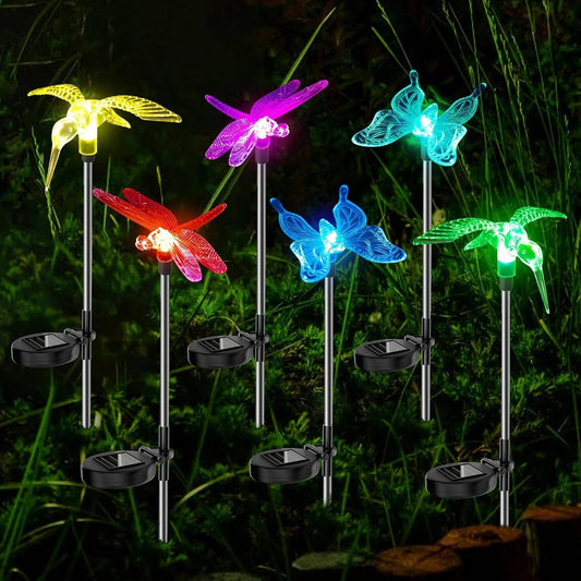 6 Pack Solar Garden Stake Lights, LED Figurines