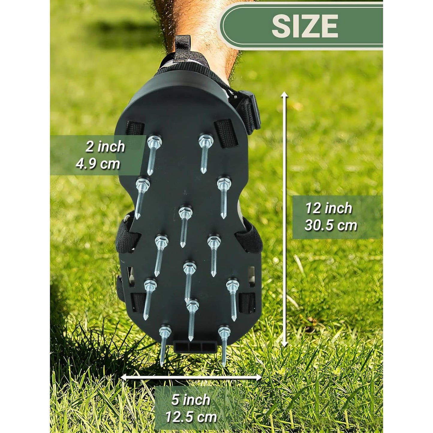 Lawn Aerator Shoes with Hook and Loop Straps