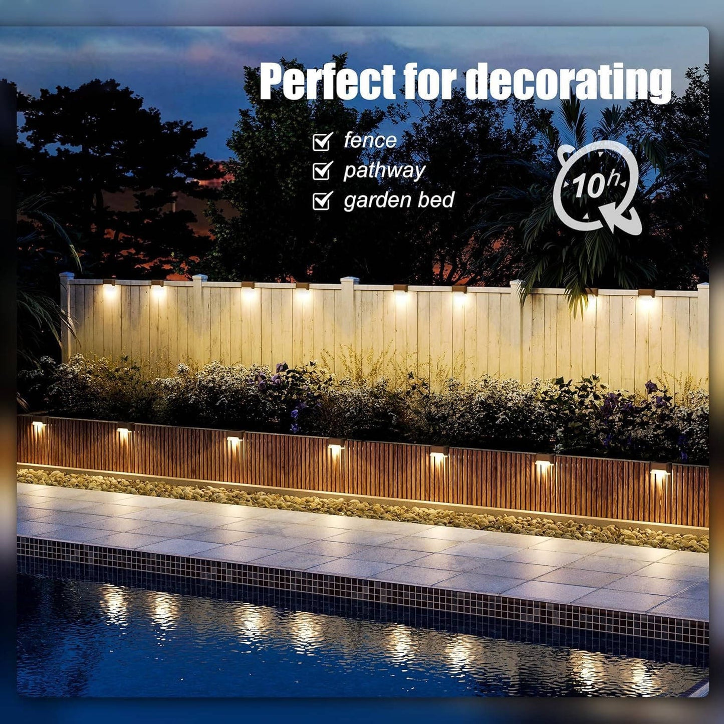 16 Pack Outdoor Solar Deck Lights, Warm White