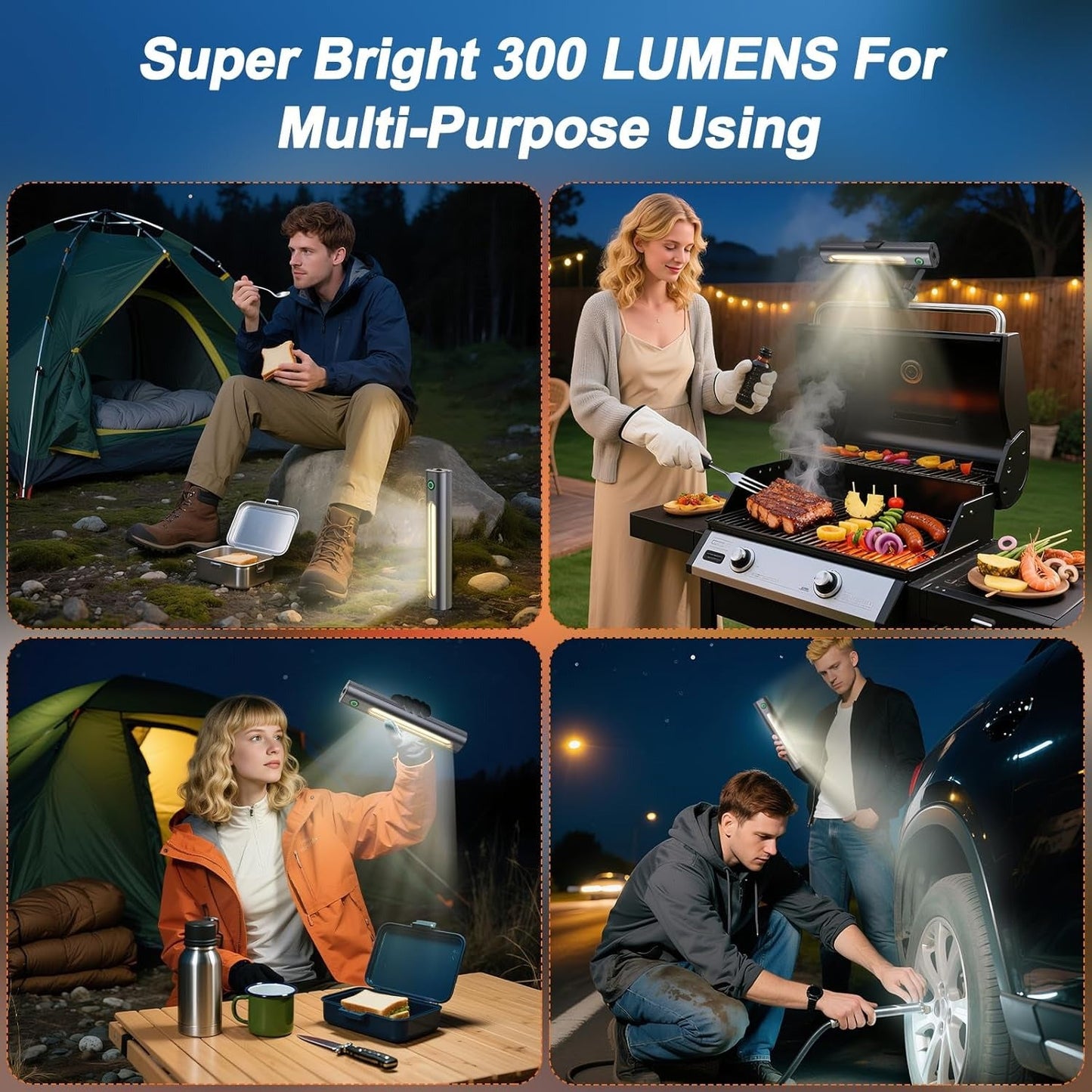 Rechargeable 360-Degree BBQ Grill Light