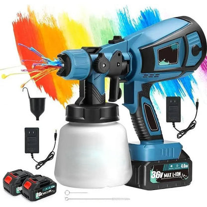 Cordless Paint Sprayer with 2 Batteries & 3 Nozzles