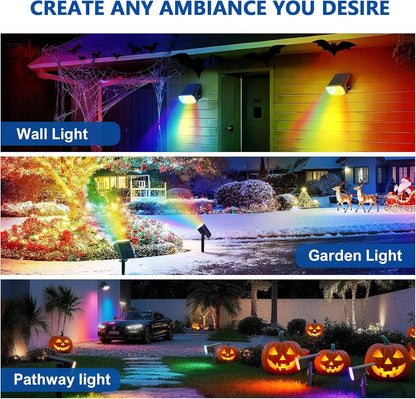 Solar Spot Lights Outdoor, 4 Pack IP65