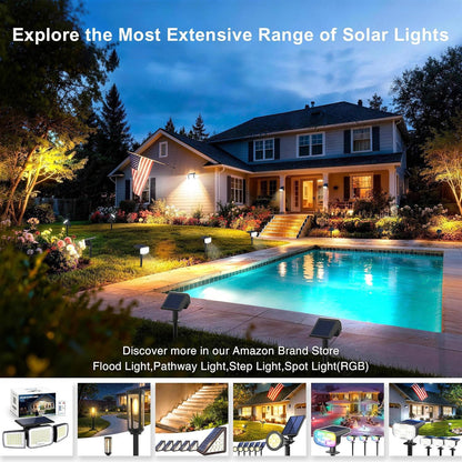 Solar Spot Lights Outdoor, 4 Pack IP65