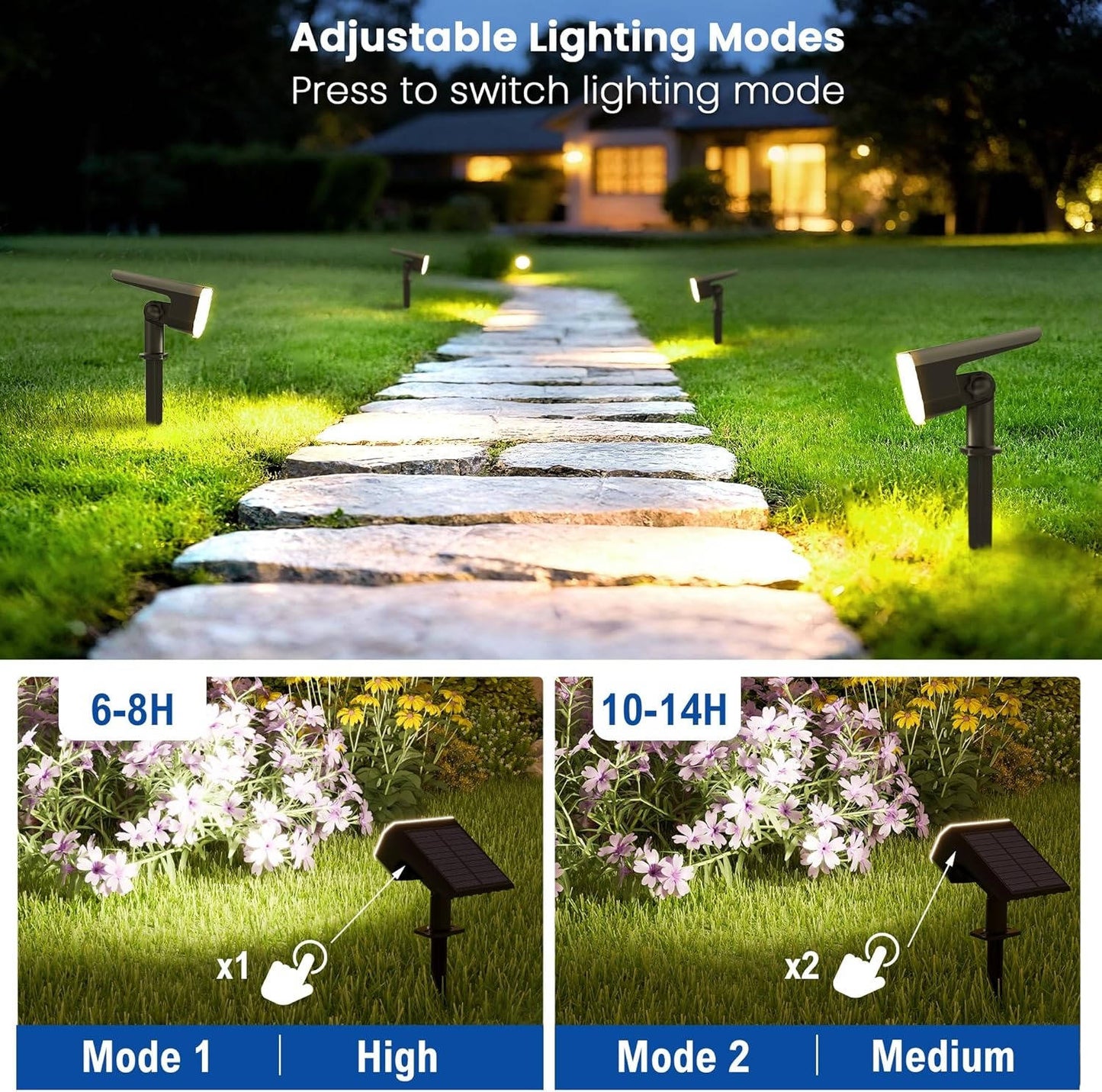 Solar Spot Lights Outdoor, 4 Pack IP65