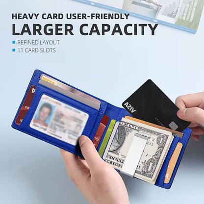 Mens Carbon Fiber RFID Bifold Card Wallet