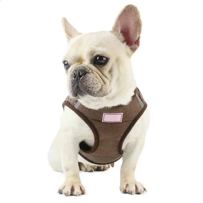 Reflective Corduroy Dog Harness & Leash Set