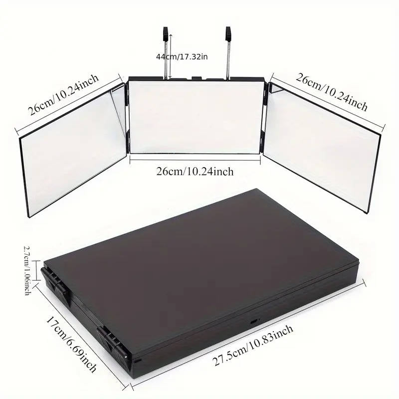 360-Degree Tri-Fold Portable Makeup Mirror