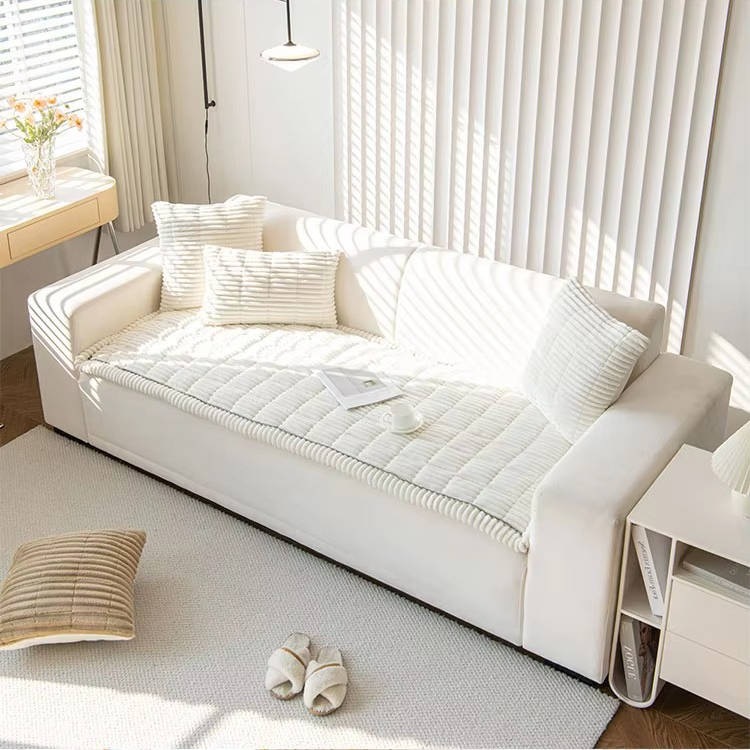 Non Slip Fuzzy Pet Couch Cover for 2-3 Cushions