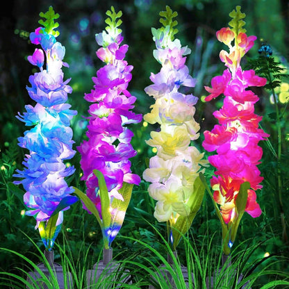 4 Pack Delphinium Solar Garden Lights, 36 LED