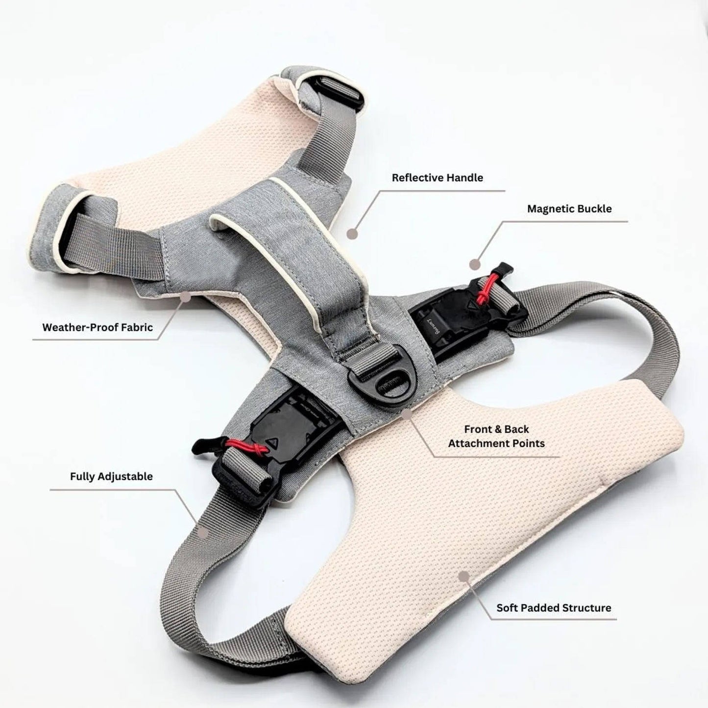 Magnetic No Pull Dog Harness, One Hand Clip