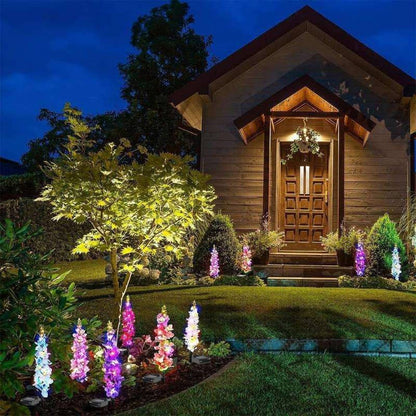 4 Pack Delphinium Solar Garden Lights, 36 LED