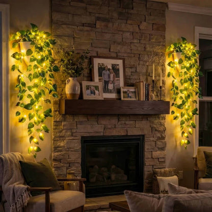 Artificial Hanging Vines with LED Lights, Faux Ivy