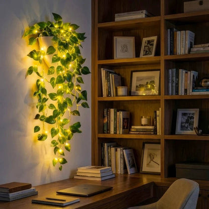 Artificial Hanging Vines with LED Lights, Faux Ivy