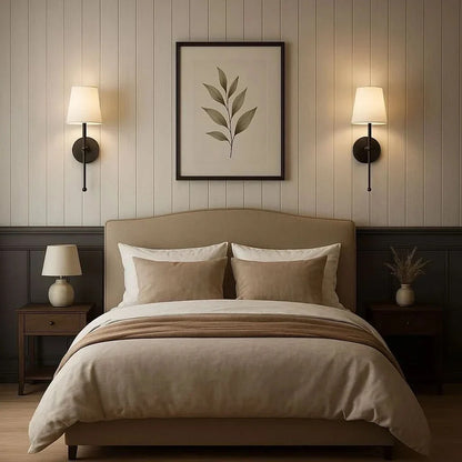 Wireless Fabric Wall Sconces, Cordless (Set of 2)