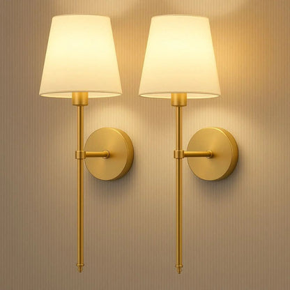 Wireless Fabric Wall Sconces, Cordless (Set of 2)