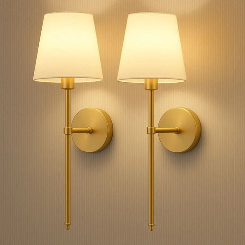 Wireless Fabric Wall Sconces, Cordless (Set of 2)