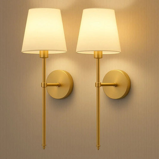 Wireless Fabric Wall Sconces, Cordless (Set of 2)