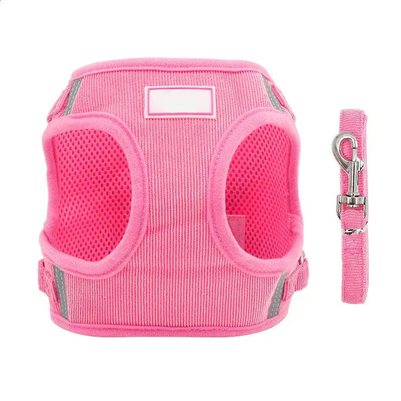Reflective Corduroy Dog Harness & Leash Set
