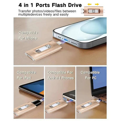 3-in-1 Flash Drive for iPhone, Android & PC